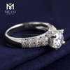 Anello da sposa in oro bianco 1 carato con moissanite