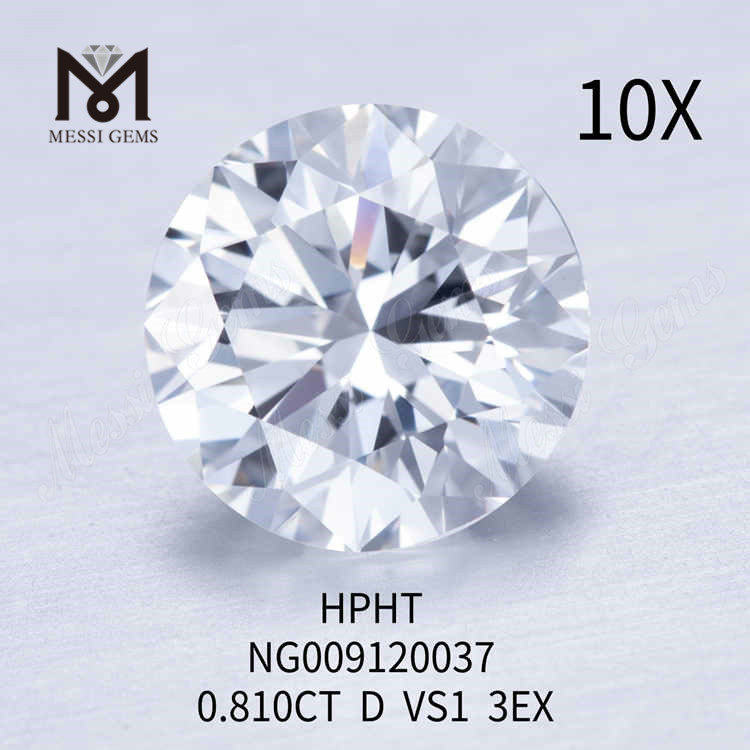 0.810CT D VS1 diamante rotondo bianco realizzato in laboratorio 3EX
