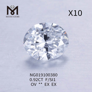 0,92 ct F OVAL Gemma sciolta Diamante sintetico SI1 
