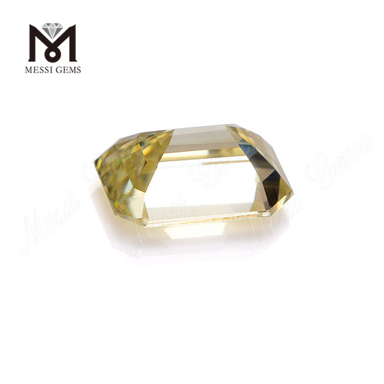 Moissanite sciolta taglio smeraldo giallo 5 * 7 mm