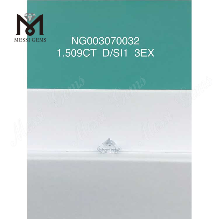 Diamante sintetico con gemma sciolta tonda D SI1 1,509 ct Taglio EX