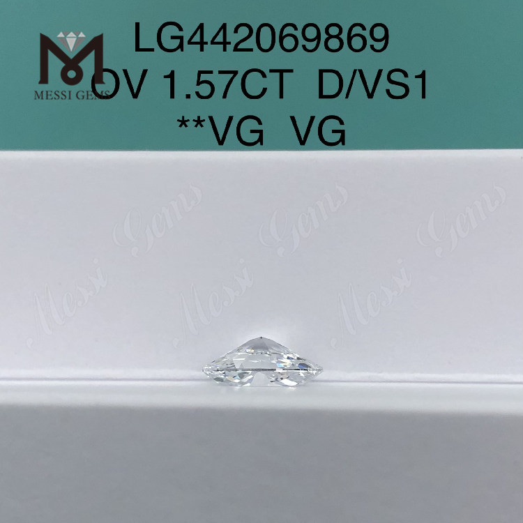 1.57 ct OVAL D VS1 diamante da laboratorio prezzo per carato
