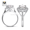 1 carati VVS DEF diamante bianco fiore 14k 18k anello di fidanzamento in oro bianco con diamanti da laboratorio