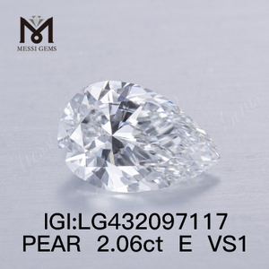 Diamanti coltivati ​​in laboratorio a forma di pera da 2,06 carati E/VS1 FAIR VG