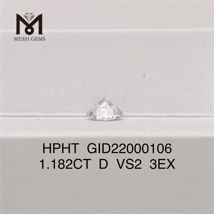 1.182CT RD D 3EX Diamante coltivato in laboratorio HPHT VS2 diamante artificiale