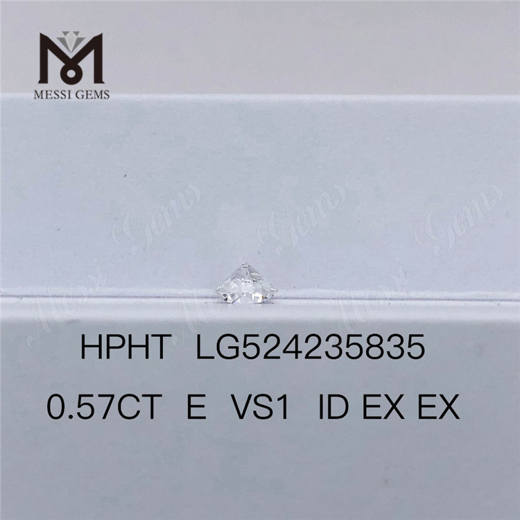 Commercio all'ingrosso di diamanti rotondi con diamante sintetico HPHT da 0,57 ct E VS1 Lab