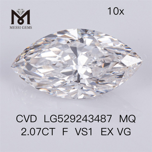 2.07CT F VS1 EX CVD diamante marquise coltivato in laboratorio Certificato IGI