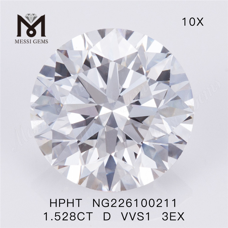1.528 carati D VVS1 3EX Prezzo produttore di diamanti coltivati ​​​​in laboratorio a taglio rotondo in vendita