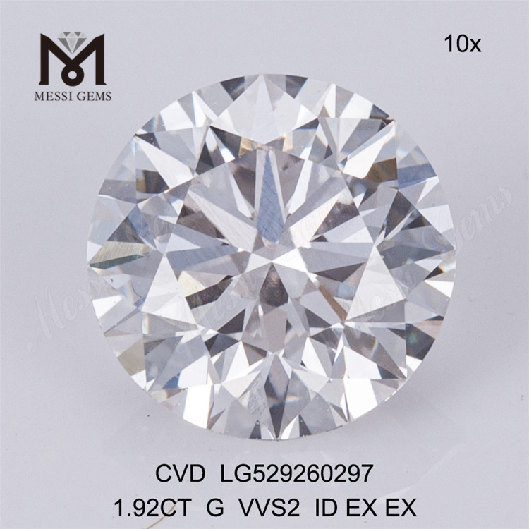 1.92ct G loose lab diamond sale vvs round ID lab creato diamante 1.5 carati in vendita
