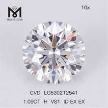 1,09 ct VS Diamante rotondo creato da laboratorio Diamante bianco da laboratorio CVD in vendita