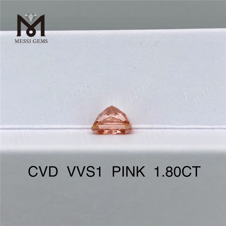 Commercio all\'ingrosso di diamanti da laboratorio sciolti a buon mercato rosa fantasia con diamante cvd a taglio radiante da 1,80 ct