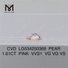 Diamante da laboratorio PERA da 1,61 ct diamante rosa da laboratorio coltivato in vendita