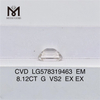 8.12CT G EM VS2 EX EX gemme coltivate in laboratorio sciolte CVD LG578319463