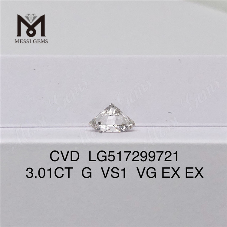 3.012 carati G Color VS1 chiarezza Prezzo di fabbrica in stock Spedizione veloce Lab Grown cvd diamond