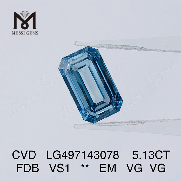 5.13CT FANCY DEEP BLUE VS1 EM VG Diamante da laboratorio VG CVD LG497143078