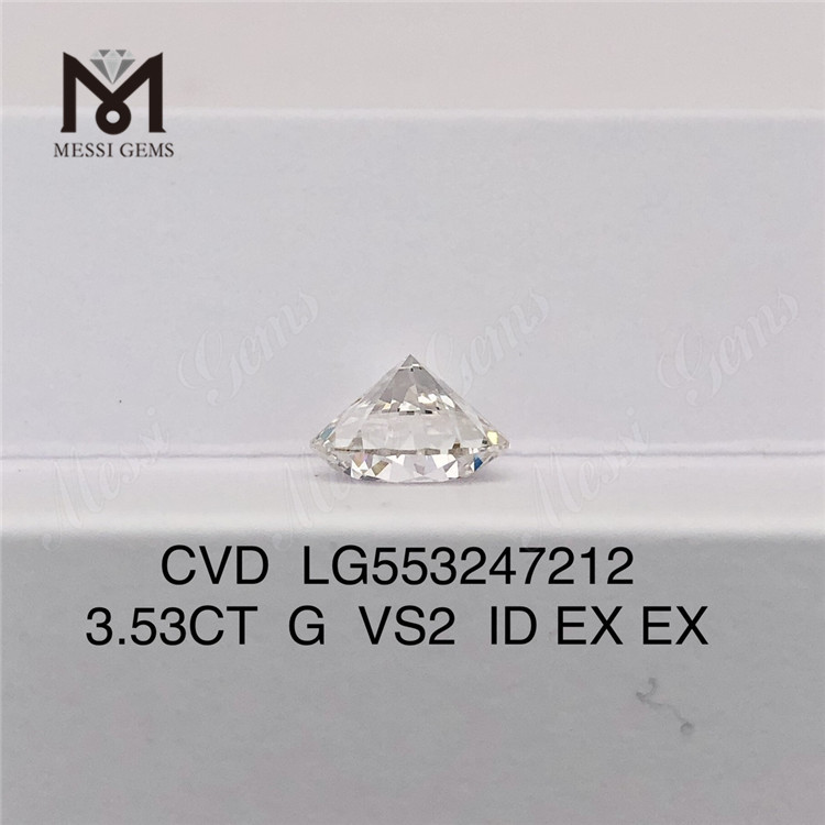 3.53CT G VS2 ID EX EX diamante coltivato in laboratorio Diamanti sintetici sciolti a taglio rotondo IGI