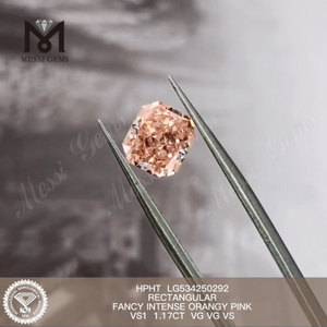 Diamanti sintetici RETTANGOLARI da 1,17 ct Colore rosa Diamanti da laboratorio sciolti rosa arancione HPHT LG534250292