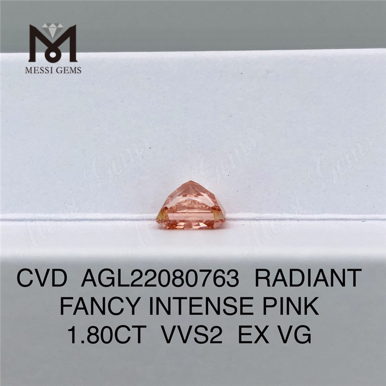 1.80CT VVS2 EX VG Radiante Lab Diamanti all\'ingrosso Rosa FANCY ROSA INTENSO Diamante CVD AGL22080763 