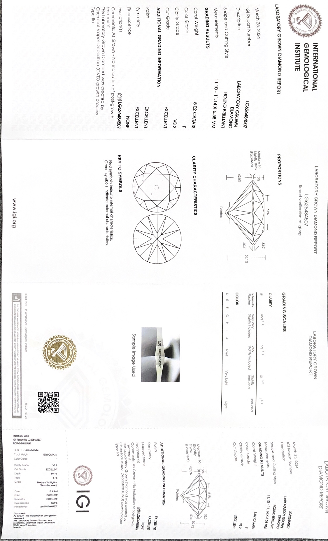 Diamanti sciolti certificati igi da 5 ct es