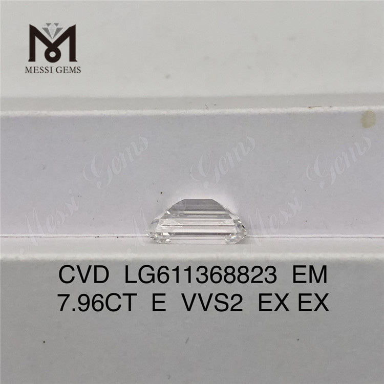 7.96CT E VVS2 taglio smeraldo il laboratorio di diamanti CVD LG611368823丨Messigems \t