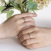 Anelli personalizzati per gli amanti della fede nuziale in oro 18 carati con gioielli con diamanti reali