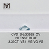 Diamante ovale da laboratorio VS1 BLU INTENSO da 3,33CT Purezza e perfezione丨Messigems CVD S-LG3955
