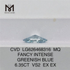 Diamanti blu coltivati ​​FANCY INTENSE VERDASTRO da 6,35 CT MQ CVD LG626468316丨Messigems