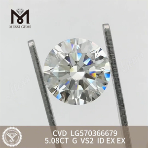 5,08CT G VS2 ID EX Diamanti da laboratorio CVD LG57036679 丨 Messigems